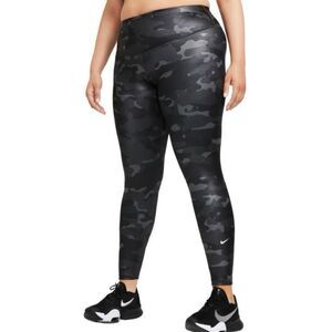 Nike Womens Dri FIT Camo Leggings Black & Gray Plus Size Athletic Pants New